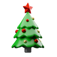Green xmas tree icon 3D Render