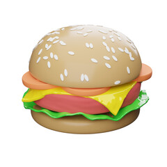 Hamburger 3d Render