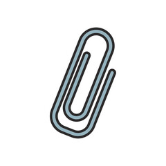 Obraz premium Flat Vector Paperclip Icon in Light Blue – Attachment Symbol for Emails, Office Documents, and File Organization