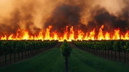 Burning nft trees in a diversified orchard visualizing the impact of climate change on agriculture