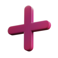 Obraz premium Pink plus Icon right view 3D Render