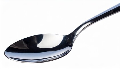 Shiny Silver Spoon Lifted Away from Reality with a Clipping Path for Pure Focus