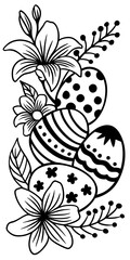 Floral and Easter Eggs Illustration