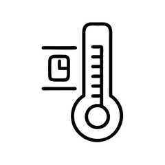 Thermometer icon displaying temperature measurement in simple design  