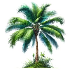 Naklejka premium palm tree on white background
