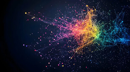 Abstract Colorful Particle Explosion Design