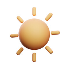 Sun Icon right view 3D Render