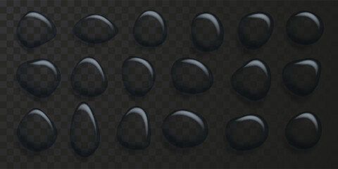 Vector Water drops on glass. Rain drops on transparent background