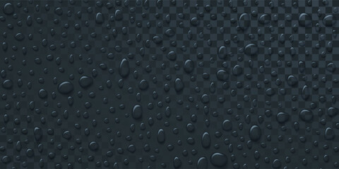 Vector Water drops on glass. Rain drops on transparent background