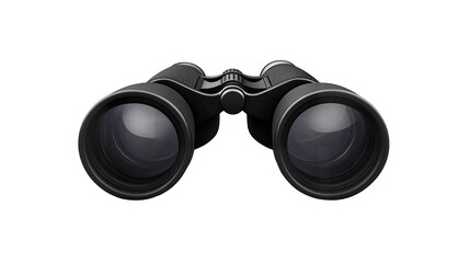 A set of high-quality binoculars with a smooth rubber grip isolated on a transparent background