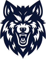 Wolf Head Vector Logo Aggressive Mascot Design