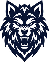 Wolf Head Vector Logo Aggressive Mascot Design