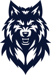 Wolf Head Vector Logo Aggressive Mascot Design