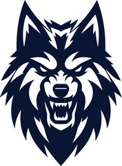 Wolf Head Vector Logo Aggressive Mascot Design