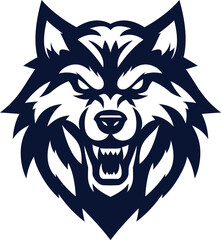 Fototapeta premium Wolf Head Vector Logo Aggressive Mascot Design