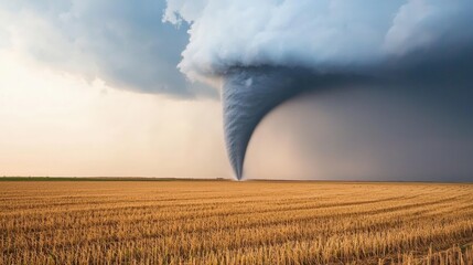 Real-time weather analytics for farming artificial tornado simulation agricultural field digital visualization dramatic atmosphere