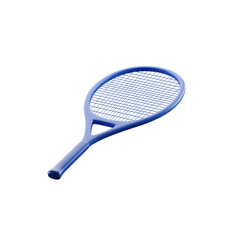 Blue tennis racket 3D Render