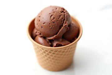 Delicious Chocolate Ice Cream in Waffle Cup Sweet Treat