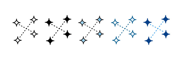 Star Cluster Icon Set Multiple Style Collection