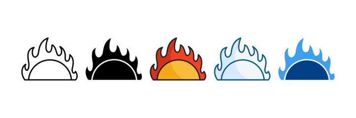 Solar Flare Icon Set Multiple Style Collection