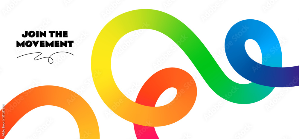 Aufkleber Abstract Color Shape Background. Gradient Vector Pattern. Color Wave Graphic Element. Rainbow Geometric Line Shape