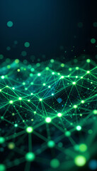 Obraz premium Cyber Data Connectivity Green AI Network