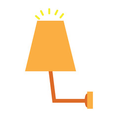 Vector image of a bedroom lamp icon with a white background