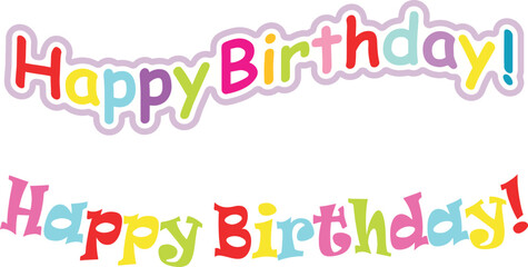 happy birthday greeting calligraphy banner bunting design vector