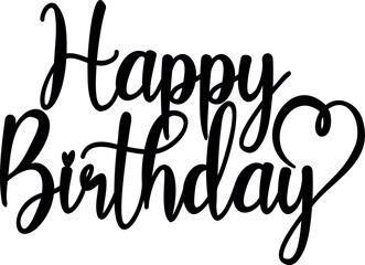 Happy birthday typographic text, vintage hand drawn vector petals. Perfect for invitations, greeting cards, quotes, blogs, wedding frames, posters