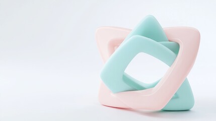Abstract Pastel Shapes Interlocking in a Modern Design
