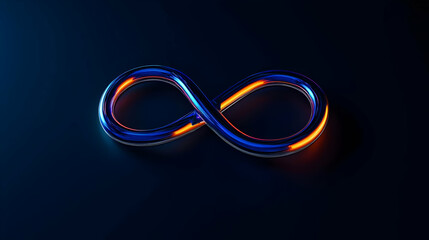 Fototapeta premium Glowing Infinity Symbol On Dark Background