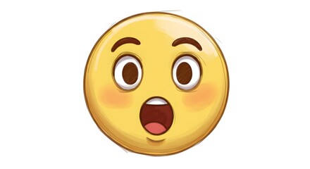 Fototapeta premium Big-Eyed Shocked Emoji Illustration