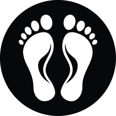 Two footprints silhouette, Two footprint / foot print flat icon for apps and websites 