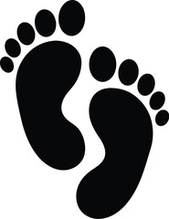 Two footprints silhouette, Two footprint / foot print flat icon for apps and websites 