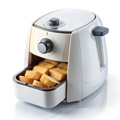 Toaster with toast isolated on a white background