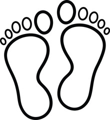 Two footprints silhouette, Two footprint / foot print flat icon for apps and websites 