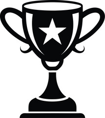 Trophy cup vector silhouette, Trophy cup icon, victory cup vector, trophy silhouette 
