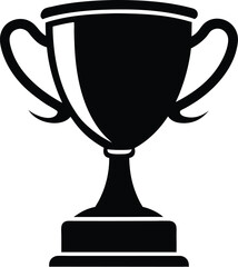 Trophy cup vector silhouette, Trophy cup icon, victory cup vector, trophy silhouette 