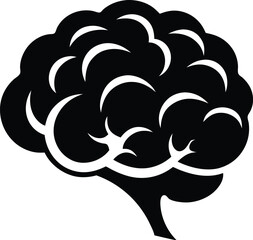 Brain side view silhouette, brain or mind side view flat vector icon for medical apps and websites 