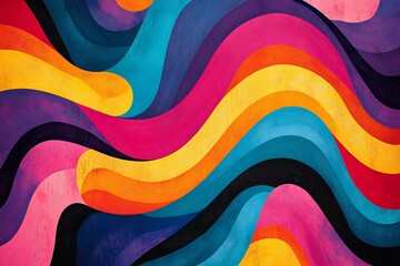 Obraz premium Colorful abstract image featuring wavy lines and varied tones of colors