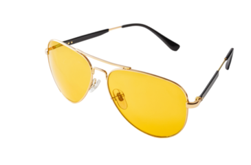Yellow sunglasses add style and flair