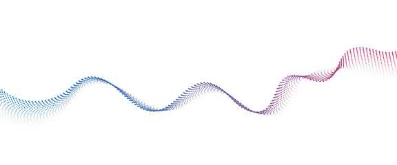 Flowing Dot Wave halftone gradient pattern on transparent background	
