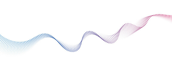 Flowing Dot Wave halftone gradient pattern on transparent background	
