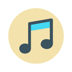 Musical note icon displayed on a simple background  
