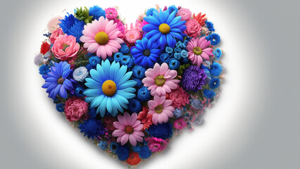 Heart shape flowe. Valentine concept.