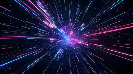 Abstract Glowing Lines And Dots Digital Art