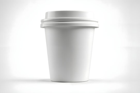 Takeaway Coffee Cup Mockup with Minimal White Paper Design