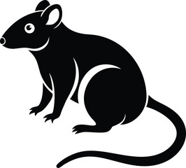 Rat or mouse vector silhouette, rat silhouette, Mouse silhouette vector, rat icon 