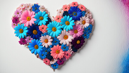 Heart shape flowe. Valentine concept.