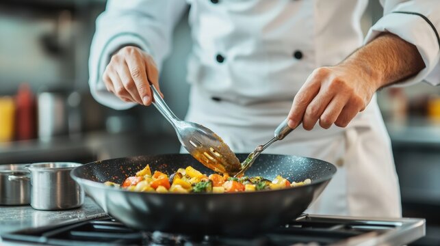 Smart contract chefs preparing recipe royalties in a modern kitchen setting